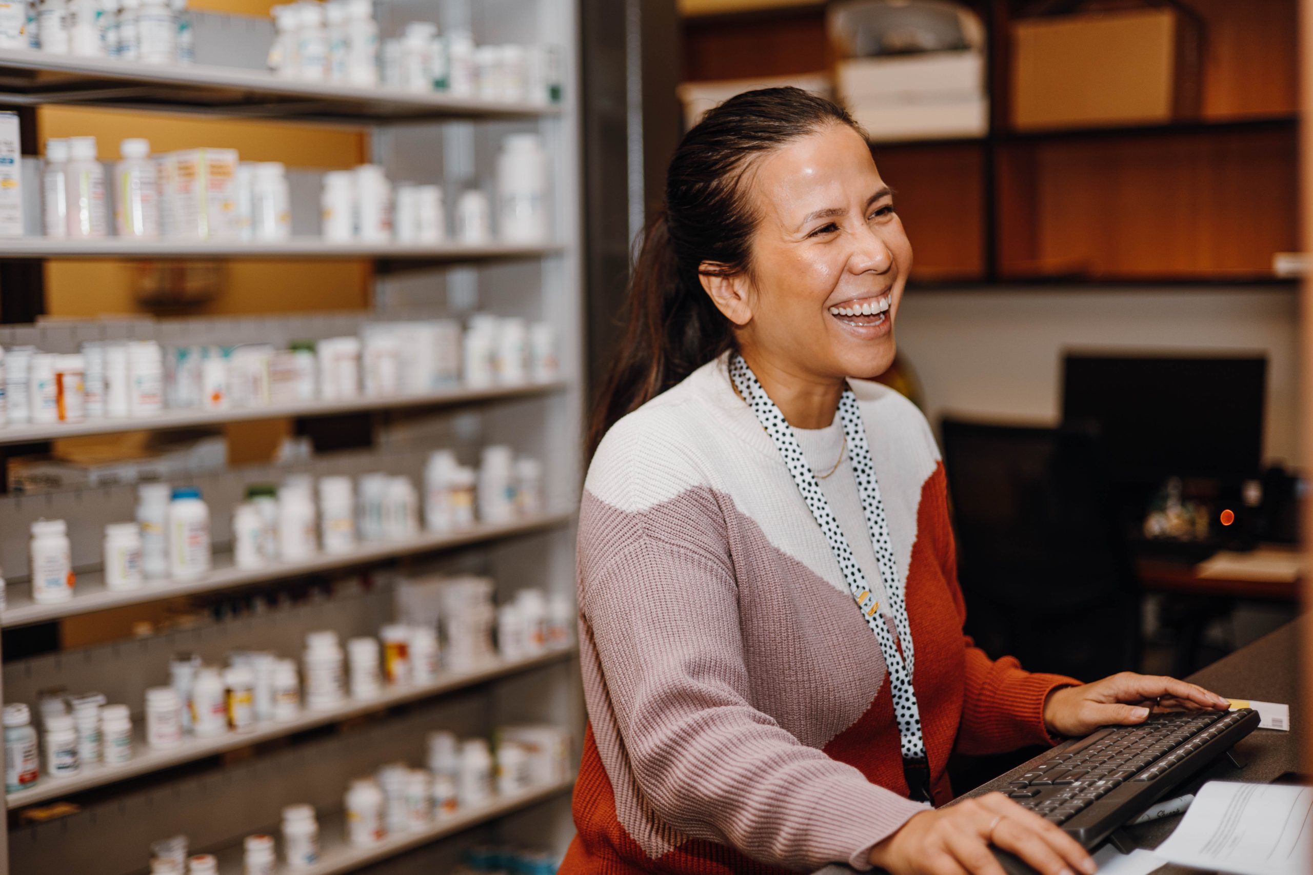 woman working in pharmacy